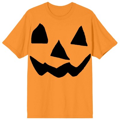 Jack O'Lantern Halloween Pumpkin Men's Orange Short Sleeve Tee