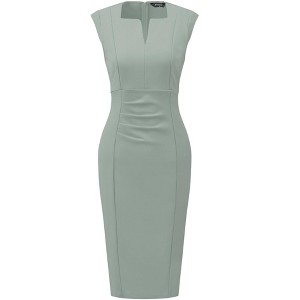INSPIRE CHIC Women's Pencil Sleeveless Office Elegant Business Sheath Dress - 1 of 4