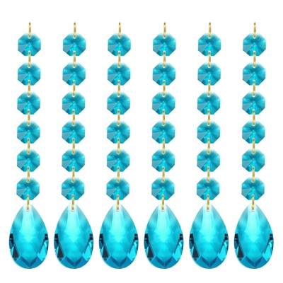 Unique Bargains Crystal Pendants Teardrop Beads for DIY Lamp Arts Crafts Decoration 6 Pcs