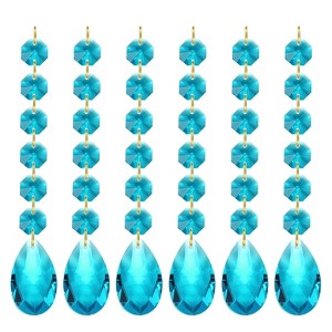 Unique Bargains Crystal Pendants Teardrop Beads for DIY Lamp Arts Crafts Decoration 6 Pcs - 1 of 4