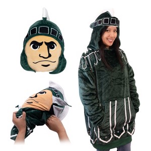 Michigan State University Sparty Snugible 2-in-1 Blanket Hoodie & Pillow - 1 of 4