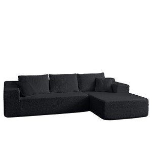 TiramisuBest 104 Inch Cloud Sectional Couch Chenille L Shape Chaise Deep Seat Modular Sofa Vacuum Compressed 5 Pillow Wrinkle Free - 1 of 4