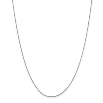 Black Bow Jewelry 0.9mm 14k White Gold Solid Round Snake Chain Necklace