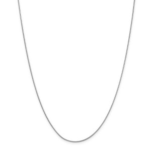 Black Bow Jewelry 0.9mm 14k White Gold Solid Round Snake Chain Necklace - 1 of 4