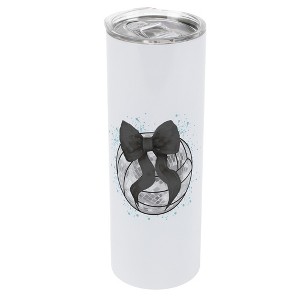 Elanze Designs 20 Ounce Stainless Steel On the Go Travel Tumbler With Push Top Lid, Volleyball Teal Paint Splatter - 1 of 1