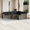vidaXL 10 Piece Patio Sofa Set with Cushions Gray Poly Rattan - Without Table - 2 of 4
