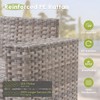 XIZZI 9-Piece Wicker Outdoor Patio Fire Pit Sectional Sofa Set with Cushions, All Weather Conversation Couch Set and Swivel Rocking Chairs - 3 of 4