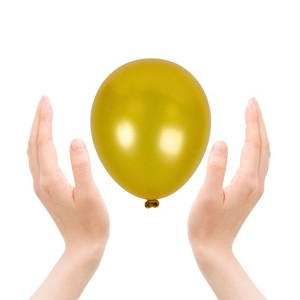 Treasures Gifted Pearlescent Gold Balloons - 5 Inch Latex Balloons - 25 Pack - 1 of 1