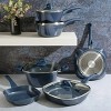 Gibson Soho Lounge Diamond 10 Piece Ceramic Nonstick Aluminum Cookware Set in Blue - 4 of 4