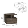 TIRAMISUBEST Floating Nightstand 12"H - Brown Mobile File Cabinet - 3 of 4
