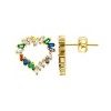 Adornia 14k Gold Plated Rainbow Baguette Open Heart Studs Earrings - image 4 of 4