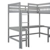 NicBex Twin Size Bunk Bed with 2 Desk L-Shaped Loft Bed Wooden Bed Frame with Shelves, Inclined Ladder and Guardrail, No Box Spring Required - 4 of 4