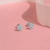 Girl's CZ Encircling Solitaire Screw Back Sterling Silver Earrings - In Season Jewelry - 4 of 4
