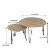 27.56'' Round Nesting Coffee Table Set of 2, Circular Nesting End Table Set, Round Wooden Tabletop - 3 of 4
