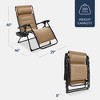Best Choice Products Oversized Padded Zero Gravity Chair, Folding Outdoor Patio Recliner w/ Side Tray - 2 of 4