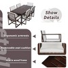 7-Piece Outdoor Patio Acacia Wood Dining Set with Umbrella Hole and 6 Cushioned Armchairs - 4 of 4