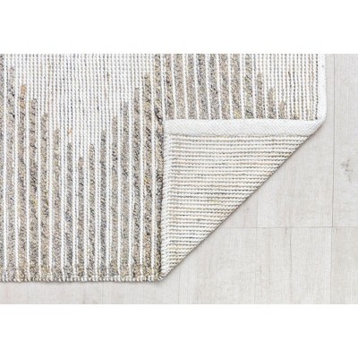 Handmade Geometric Gray Synthetic 5' x 7' Area Rug