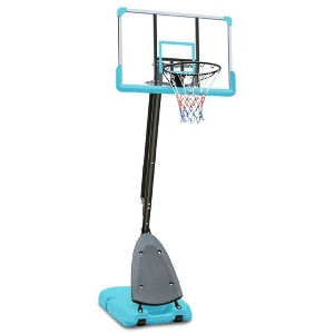 Use for Outdoor Height Adjustable 7.5 to 10ft Basketball Hoop 44 Inch Backboard Portable Basketball Goal System with Stable Base and Wheels - 1 of 4