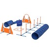 PawHut Dog Agility Training Equipment Set Outdoor, 10 PCs Complete Dog Agility Course Backyard Set with Tunnels, Weave Poles, Pause Box, Jump Hurdles - 4 of 4