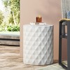 Outdoor LightWeight Concrete Patio End Table,Small Round Minimalist Design Accent Table For Backyard Living Room,No Need Assembly-Coolbibila - 3 of 4