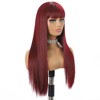 Jessie's Wig 22-24 Inch Straight Wig With Bangs 13x5 Pre Cut Lace #99J 1 Pc/Pack - 3 of 4