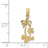 Black Bow Jewelry 14k Yellow Gold Double Palm Trees Pendant - 4 of 4