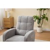Okak Rocking Accent Chair Armchair with Side Pocket and Upholstered Comfy High Backrest Stripe Glider Chair for Bedroom Lounge Nursery - 3 of 4