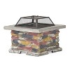Christopher Knight Home Corporal Outdoor Lightweight Concrete Wood Burning Square Fire Pit, Light Gray and Multicolored - 4 of 4