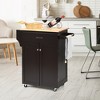 Costway Rolling Kitchen Island Utility Kitchen Cart Storage Cabinet Brown/White - 2 of 4