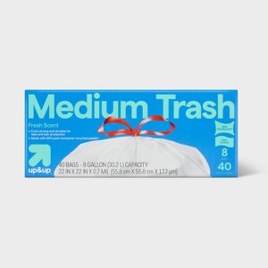 UltraStretch Drawstring Medium Trash Bags - Fresh Scent - 8 Gallon - 40ct - up&up™ - 1 of 3