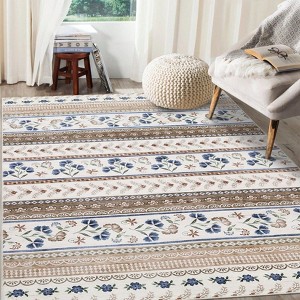 Bohemian Style Rug, Modern Geometric, Decorative, Soft, Thin, Stain-Resistant, Non-Slip - 1 of 4