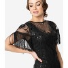 Unique Vintage Women's Beaded Fringe Sleeve Nadine Flapper Dress - 3 of 4