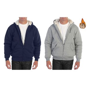 Rudoplh  Men's Modern Fit Heavyweight Hoodie With Faux Shearling Lining-2 Pack - 1 of 2