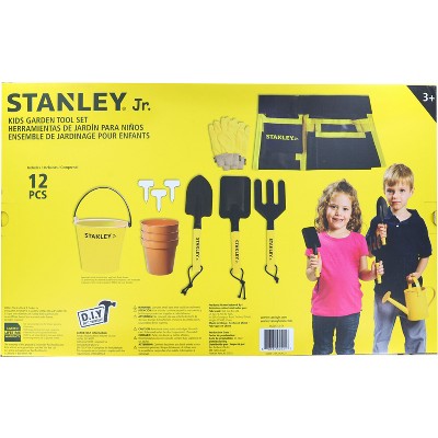 Stanley Jr. 12 Piece Kids Yellow Garden Tool Set
