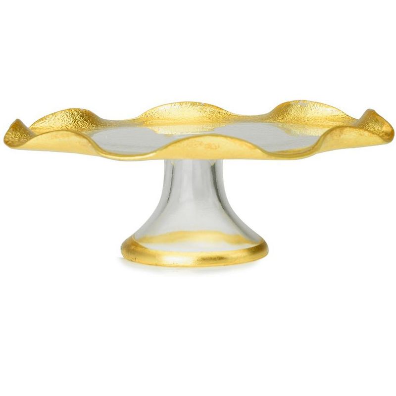 Classic Touch 12" Cake Stand with Gold Border, 2 of 4