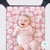 The Peanutshell Mini Crib, Playard Sheets, 3 Pack, Daisy | Pink, Mauve - 2 of 4