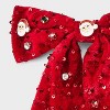 Christmas Santa Charm Bow Hair Clip - Red Sequin - 3 of 3