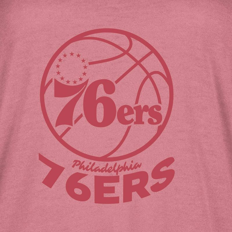 NBA Philadelphia 76ers Women&#39;s Short Sleeve Vintage Logo Tonal Crew T-Shirt, 4 of 5