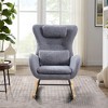 VYNXARIA Rocking Chair Nursery, Modern Rocking Chair with High Backrest,Gray - 2 of 4