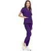 Hey Collection Womens Stretch V-Neck Jogger Scrubs Set, Medical Nursing Tops with Four Pocket Pants - 3 of 4