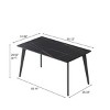 55" Modern Rectangular Dining Table for 6,Sintered Stone Top with Black Metal Legs,Small Space Kitchen or Dining Room Table-Maison Boucle - 4 of 4
