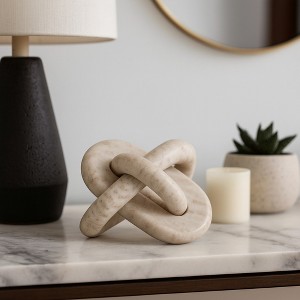 Decorative Object Marble Knot Sculpture for Home Decor - Stylish Figurine and Statues Inspired Living Room Decorations - 1 of 4