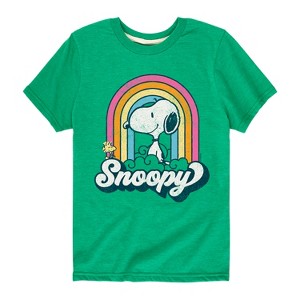 Boys' - Peanuts - Snoopy Rainbow Clouds Short Sleeve Graphic T-Shirt - 1 of 4