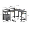 L-Shaped Desk - Home Office Computer Desk with Filing Cabinet, Corner Desk for Playing, Working, Writing and Studying, Space Saving - 4 of 4