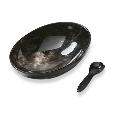 tag Horn Serving Dish & Spoon Set