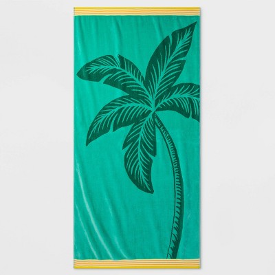 green beach towel