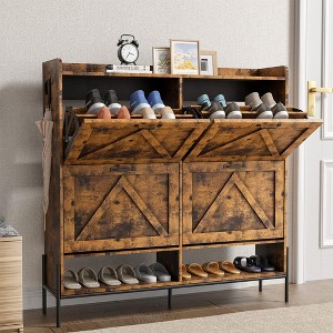 Shoe Cabinet with 4 Flip Drawers - 1 of 4