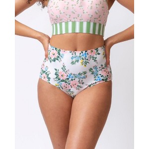 Somerset Floral/ Basil Stripe Reversible Ultra High-Waist Bottom - 1 of 4