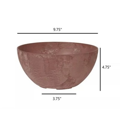 Napa 10-Inch Rust Plastic and Stone Bowl Planter