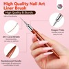 SAVILAND 4-Piece Sandalwood Liner Brush Kit - Ultra-Fine Nail Art Pen for Gel & French Tips, 5-20mm Sizes.(Brown) - 3 of 4